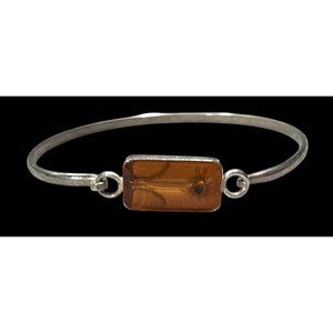 Vintage Pressed Encased Real Flower Bracelet